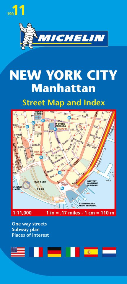 Plano de Nueva York y la isla de Manhattan