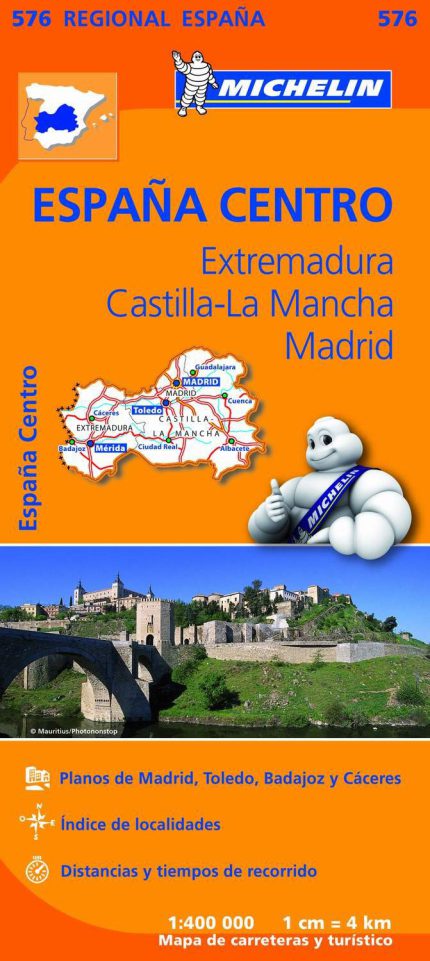 Mapa de Extremadura, Castilla la Mancha y Comunidad de Madrid