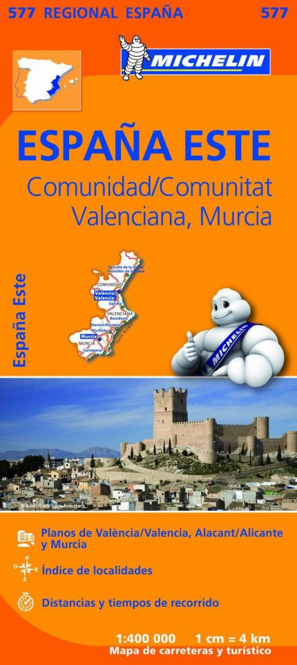Mapa desplegable de carreteras de Comunidad Valenciana y Murcia