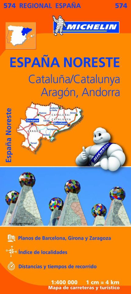 Mapa desplegable de carreteras y turístico de Cataluña, Aragón y Andorra