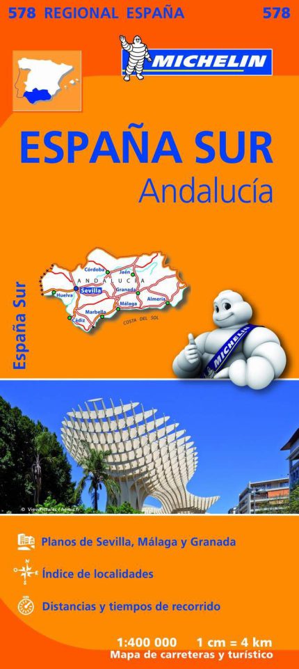Mapa de carreteras y turístico de Andalucía