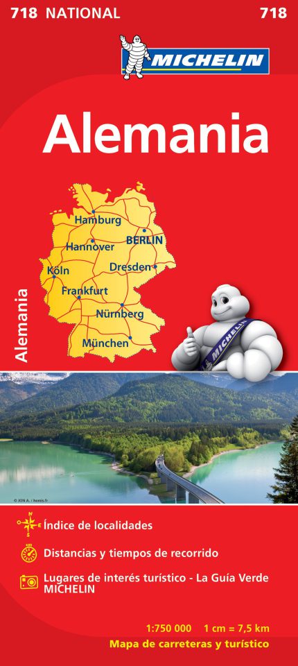 Mapa turístico de carreteras de Alemania