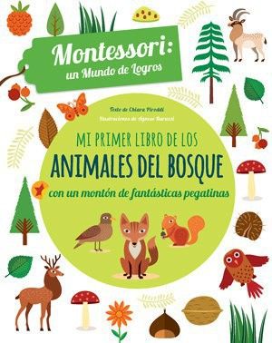 Mi primer libro de animales del bosque montessori con pegatinas