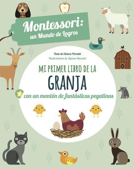 Mi primer libro de los animales de la granja, montessori con pegatinas